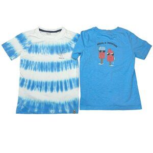 MinyMo Summer Vibes / Impopsicle Organic Tee Bundle Size 10 White Blue